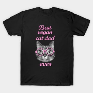 Best vegan cat dad ever T-Shirt